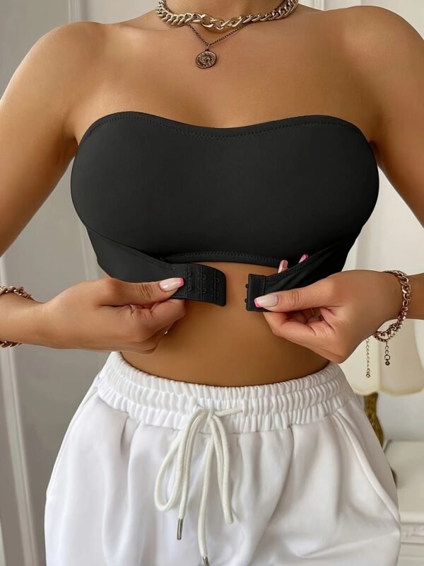 Biustonosz bandeau | Zapięcie z przodu, stabilne podtrzymanie – Czarny